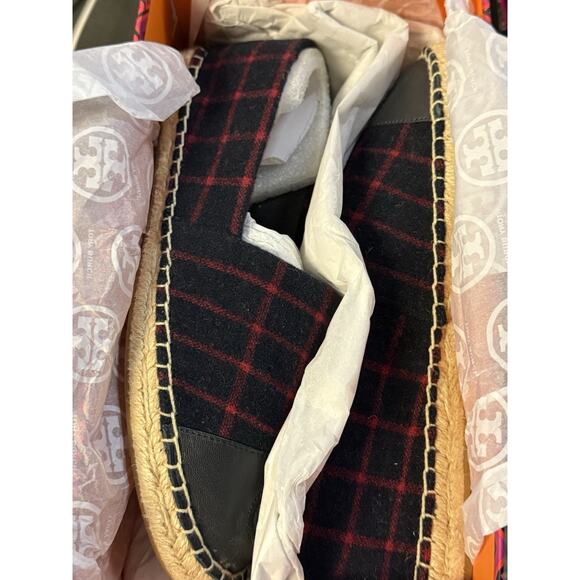 Tory Burch shoes checked wool color block espadrilles 8 NIB - Picture 9 of 10